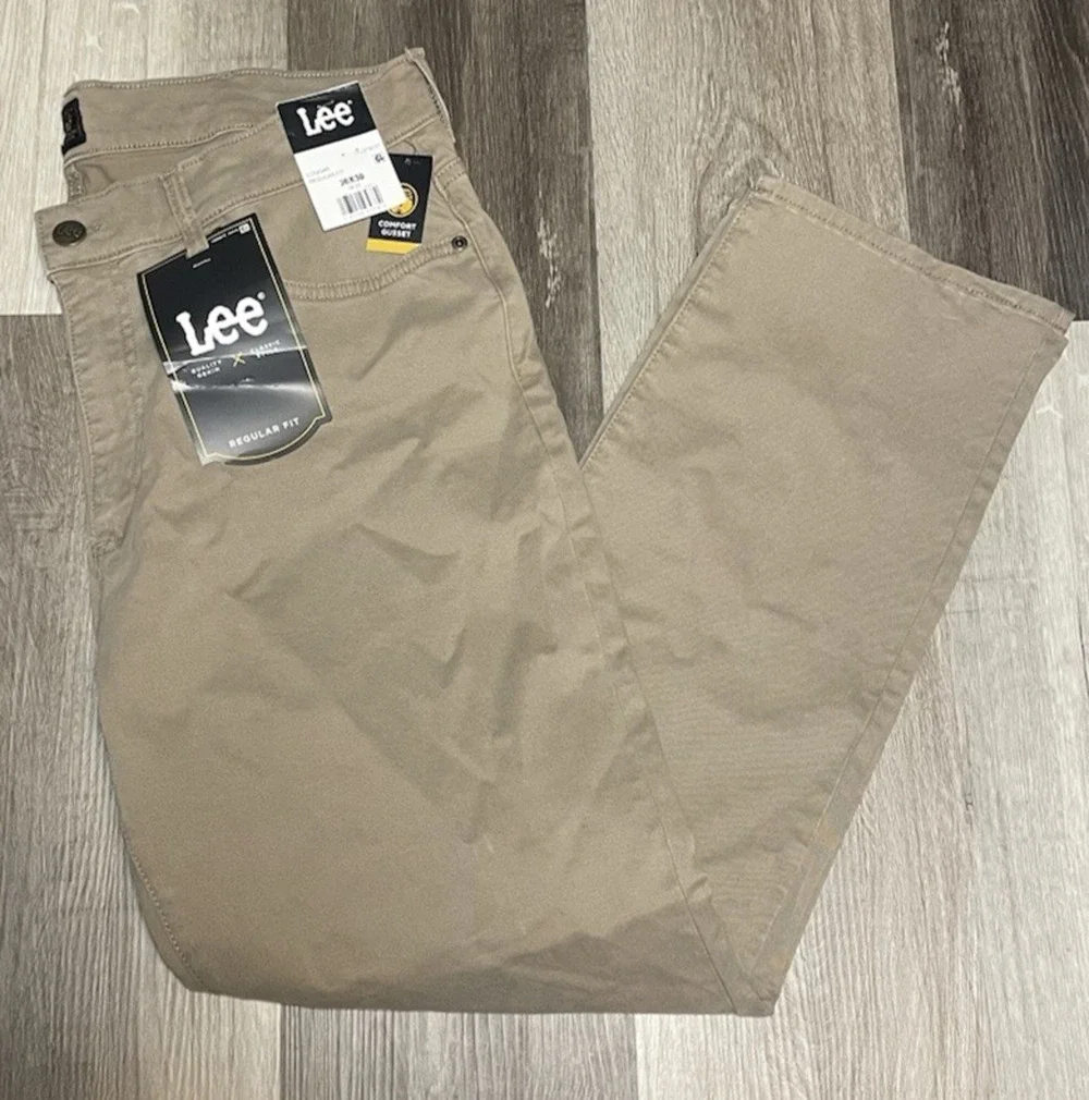 Lee Men's Cougar Regular Fit Straight Leg 5-Pocket Twill Pants Size 36x30 NEW